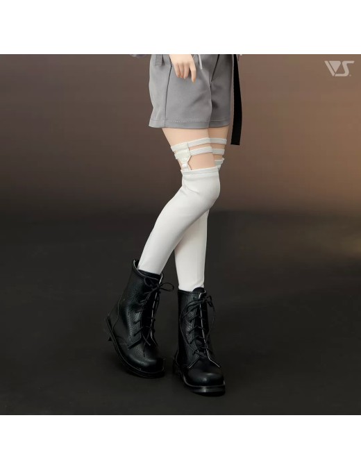 SD Long Socks with Suspenders (White)