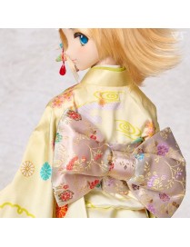 Ensemble Furisode Kimono (Jaune) pour Dollfie Dream