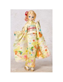 Ensemble Furisode Kimono (Jaune) pour Dollfie Dream