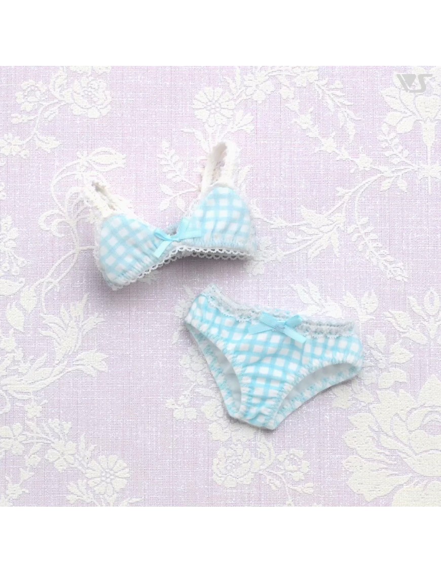Triangle Bra & Panties Set / Mini (Blue Plaid)