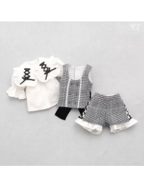 Plaid Culottes Set / Mini (Gray)