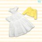 White Dress & Yellow Cardigan Set
