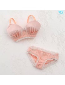 Ribbon Bra & Panties Set  (Pink / L Bust)