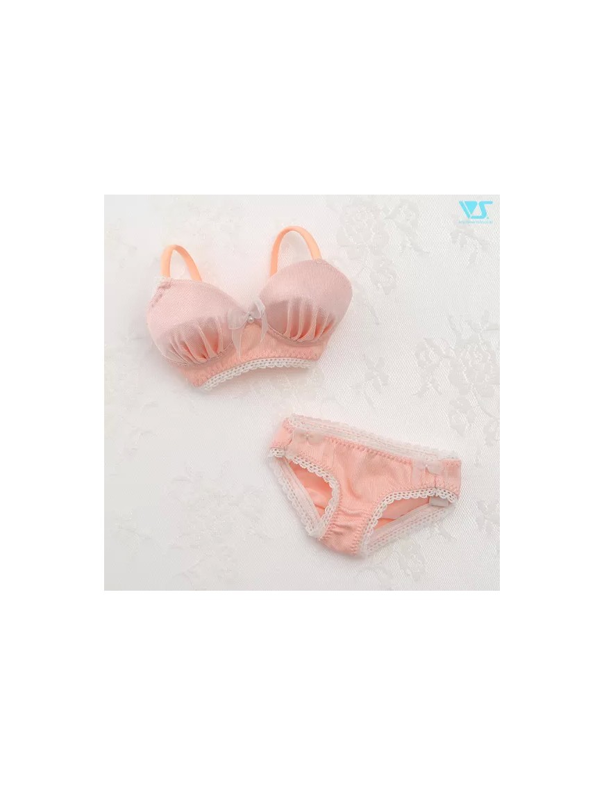 Ribbon Bra & Panties Set  (Pink / L Bust)