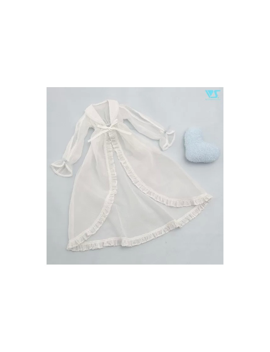 Long Baby Doll Set (White Dotted)