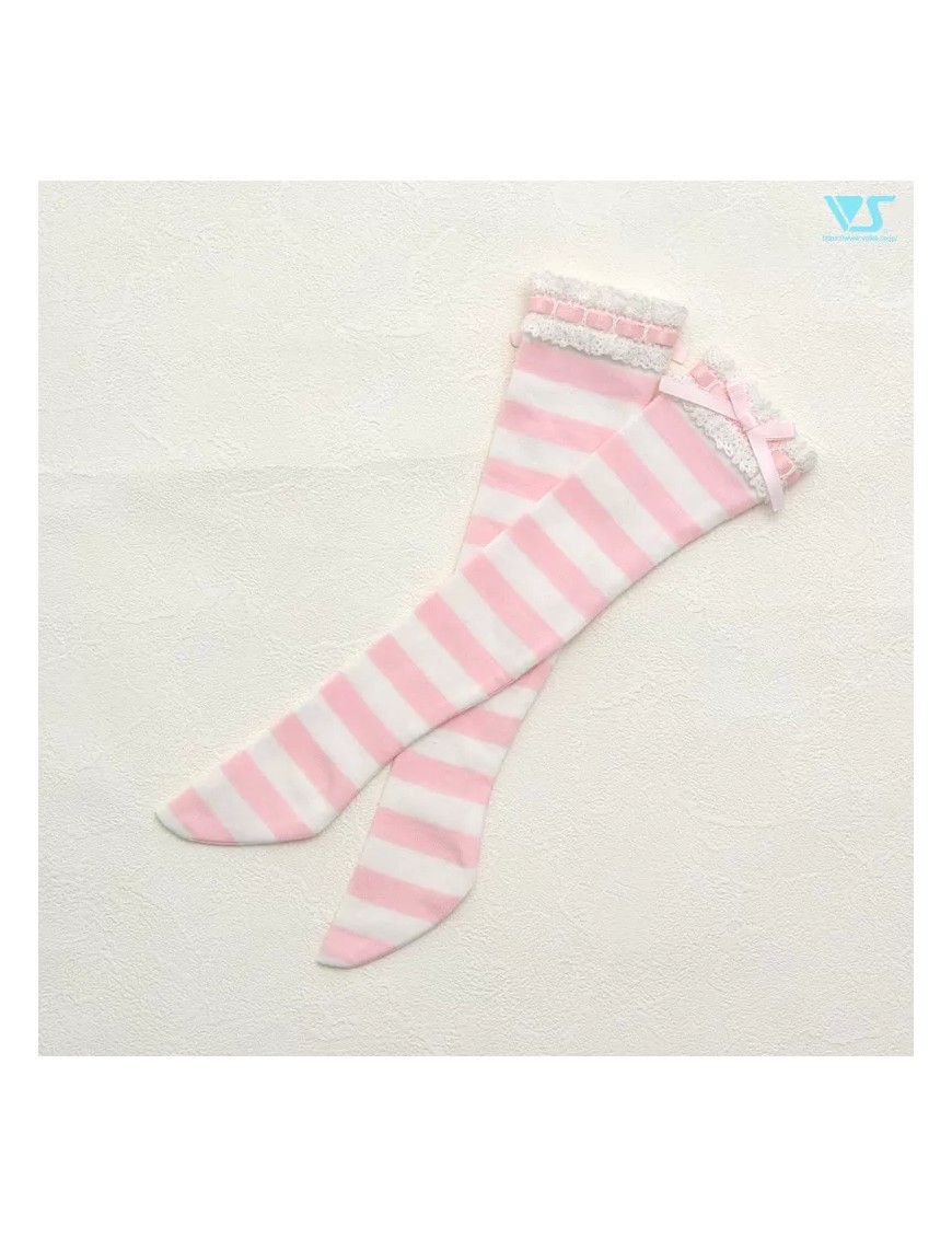 Laced Socks (Pink Stripes)