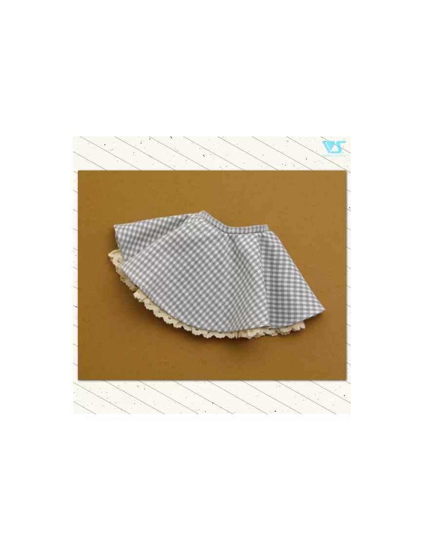 Flared Skirt (White X Gray Plaid)