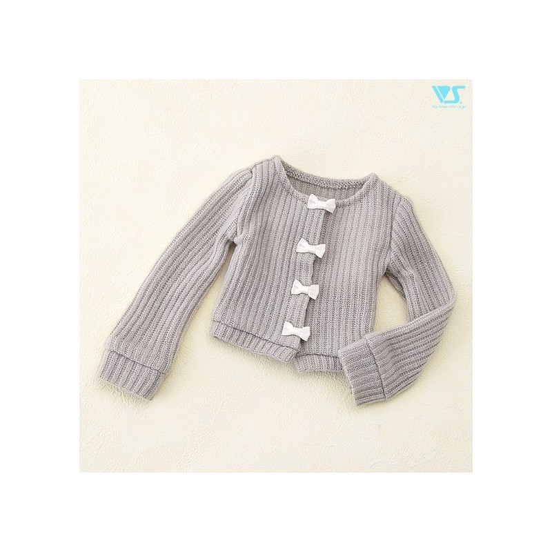 Cardigan (Gray / Bow Button)