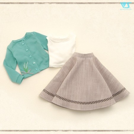 Lily of the Valley Cardigan & Flared Skirt Set / Mini