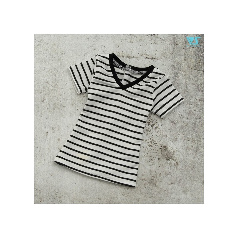 SD17B V-Neck T-Shirt (Striped / White)