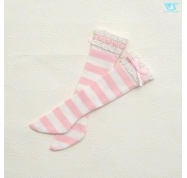 Laced Socks (Pink Stripes) / Mini