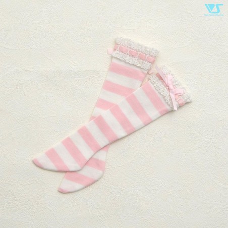 Laced Socks (Pink Stripes) / Mini