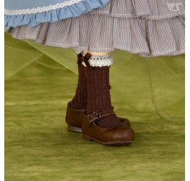 SDM Lib Socks / Mini (Brown / Frill Lace)