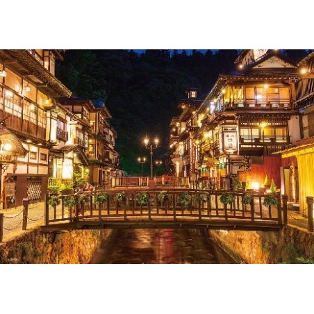 Jigsaw Puzzle: Ginzan Hot Springs at Night 500SP (38 x 26cm)