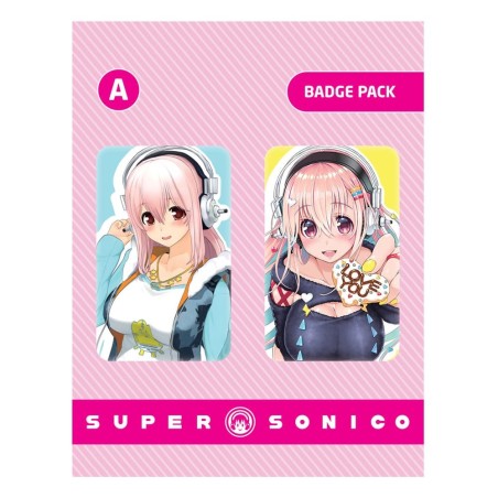 Super Sonico 2-Pin-Set A | Offizielle Metallabzeichen