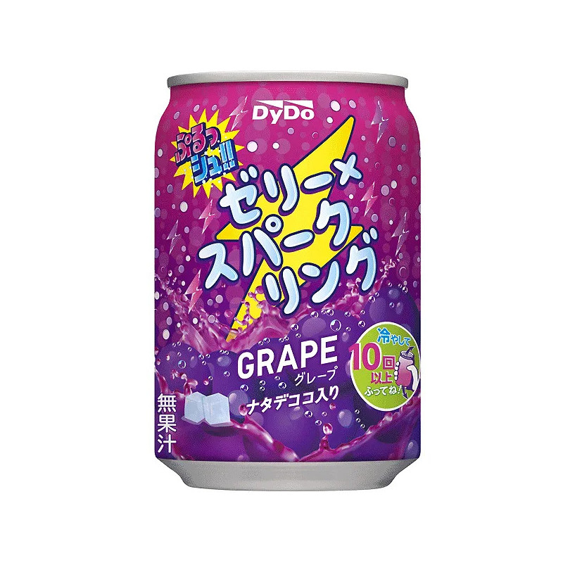 Dydo Purusshu Jelly X Sparkling Grape 280ml – Japanisches Gelee-Sprudelgetränk