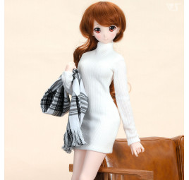 Kopie von Ribbed High Neck Knit Dress (Black)