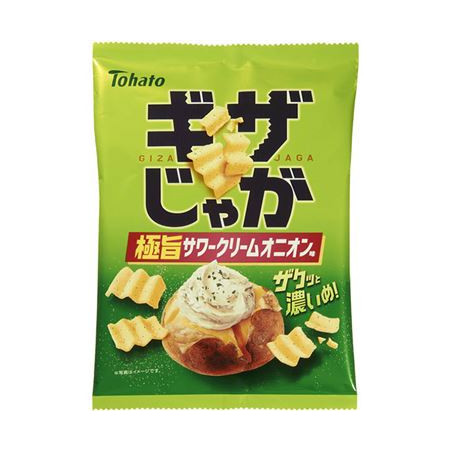 Tohato Giza Jaga Sour Cream & Onion 55g – Crispy Potato Snack with Tangy Flavor